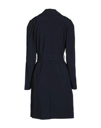 Shop Armani Jeans Overcoats In Dark Blue