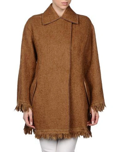 Shop Alberta Ferretti Full-length Jacket In Camel