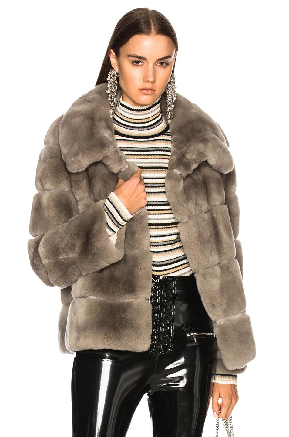 yves salomon rex rabbit fur jacket