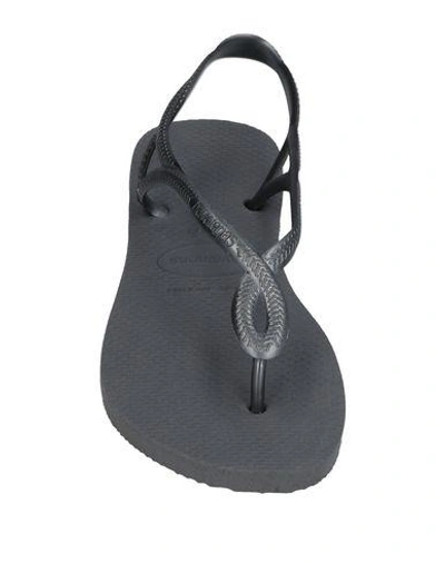 Shop Havaianas Woman Thong Sandal Lead Size 9/10 Rubber In Grey
