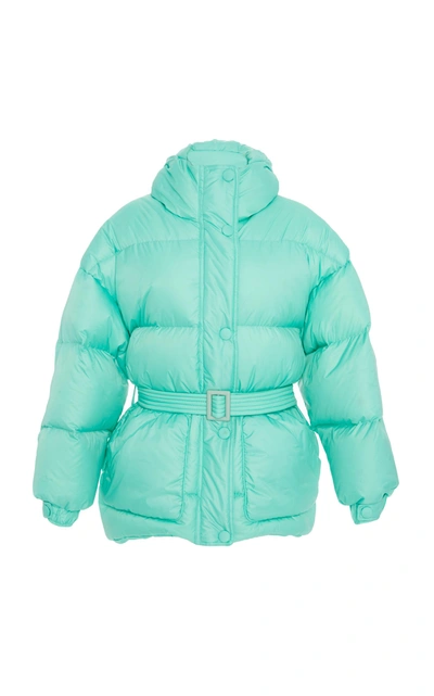 Shop Ienki Ienki Michelin Belted Puffer Jacket In Turquoise