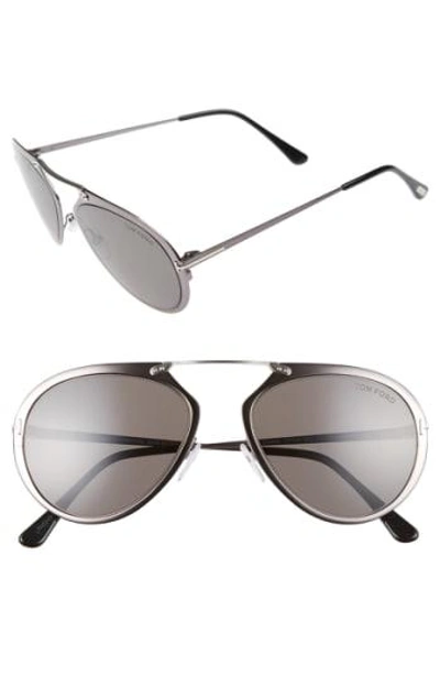 Shop Tom Ford Dashel 55mm Sunglasses - Gunmetal/ Palladium/ Black