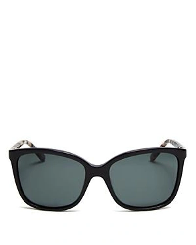 Shop Kate Spade New York Women's Kasie Polarized Sunglasses, 55mm In Black Havana/solid Gray Polarized