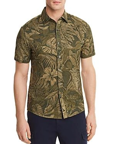 Shop Michael Kors Tropical Slim Fit Button-down Shirt - 100% Exclusive In Fatigue Green
