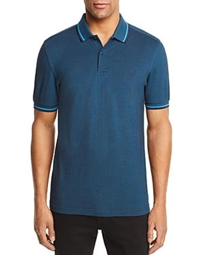 Shop Fred Perry Twin Tipped Polo - Slim Fit In Moroccan Navy