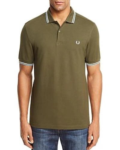 Shop Fred Perry Twin Tipped Polo - Slim Fit In Dark Fern
