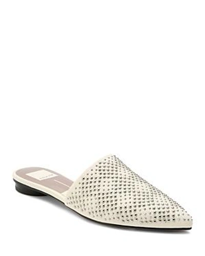 Shop Dolce Vita Women's Elvah Studded Leather Pointed Toe Mules In Off White