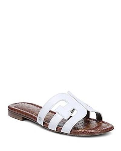Shop Sam Edelman Women's Bay Leather Slide Sandals In White