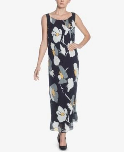 Shop Catherine Malandrino Catherine  Delphine Printed Pleated Maxi Dress In Oversized Floral Banana