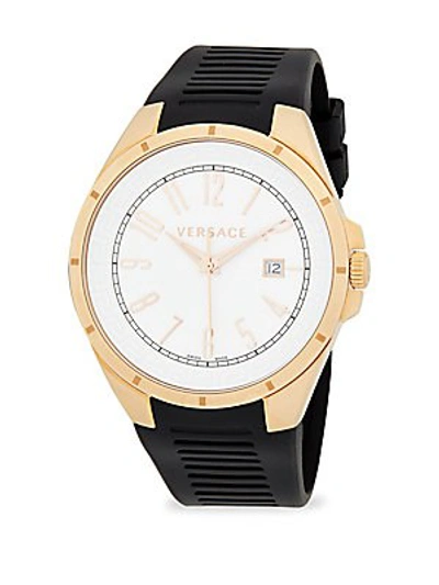Shop Versace Stainless Steel Analog Watch In Rose Gold