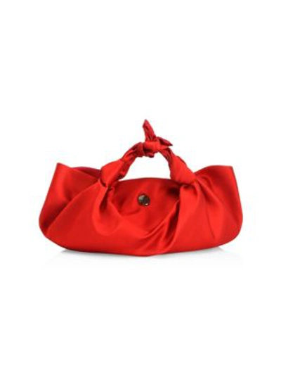 Shop The Row The Ascot Knotted Satin Tote In Pomegranate