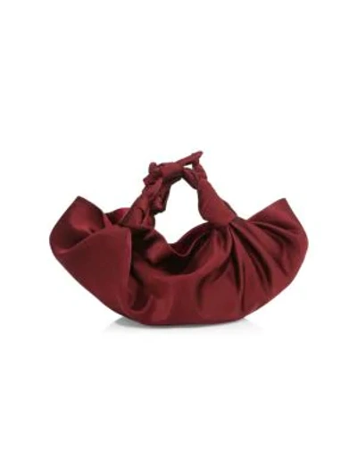 Shop The Row The Ascot Knotted Satin Tote In Dark Carmine