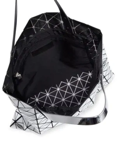 Shop Bao Bao Issey Miyake Prism Platinum Faux Metallic Leather Tote In Grey