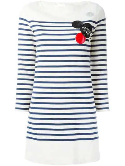 Shop Marc By Marc Jacobs Patched Breton Stripe Dress In Neutrals