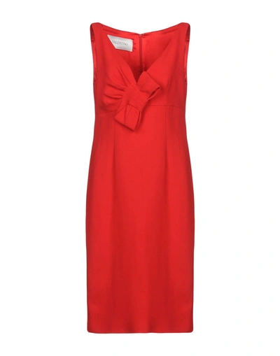Shop Valentino Knee-length Dress In Red
