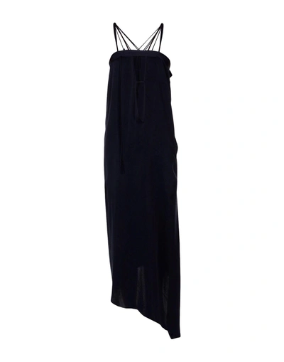 Shop Dondup Long Dress In Dark Blue