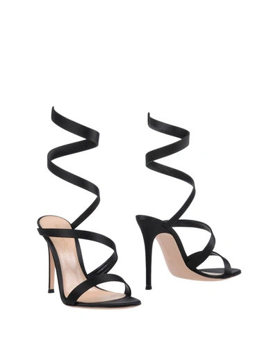 Shop Gianvito Rossi Woman Sandals Black Size 5.5 Textile Fibers