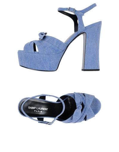 Shop Saint Laurent Sandals In Blue