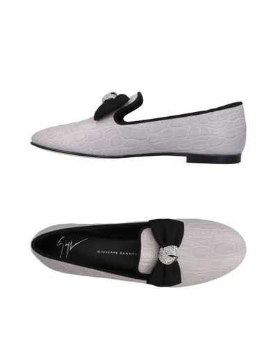 Shop Giuseppe Zanotti Loafers In Light Grey