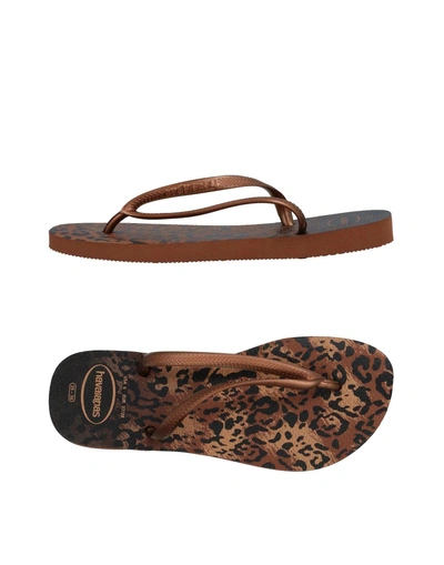 Shop Havaianas Toe Strap Sandals In Copper