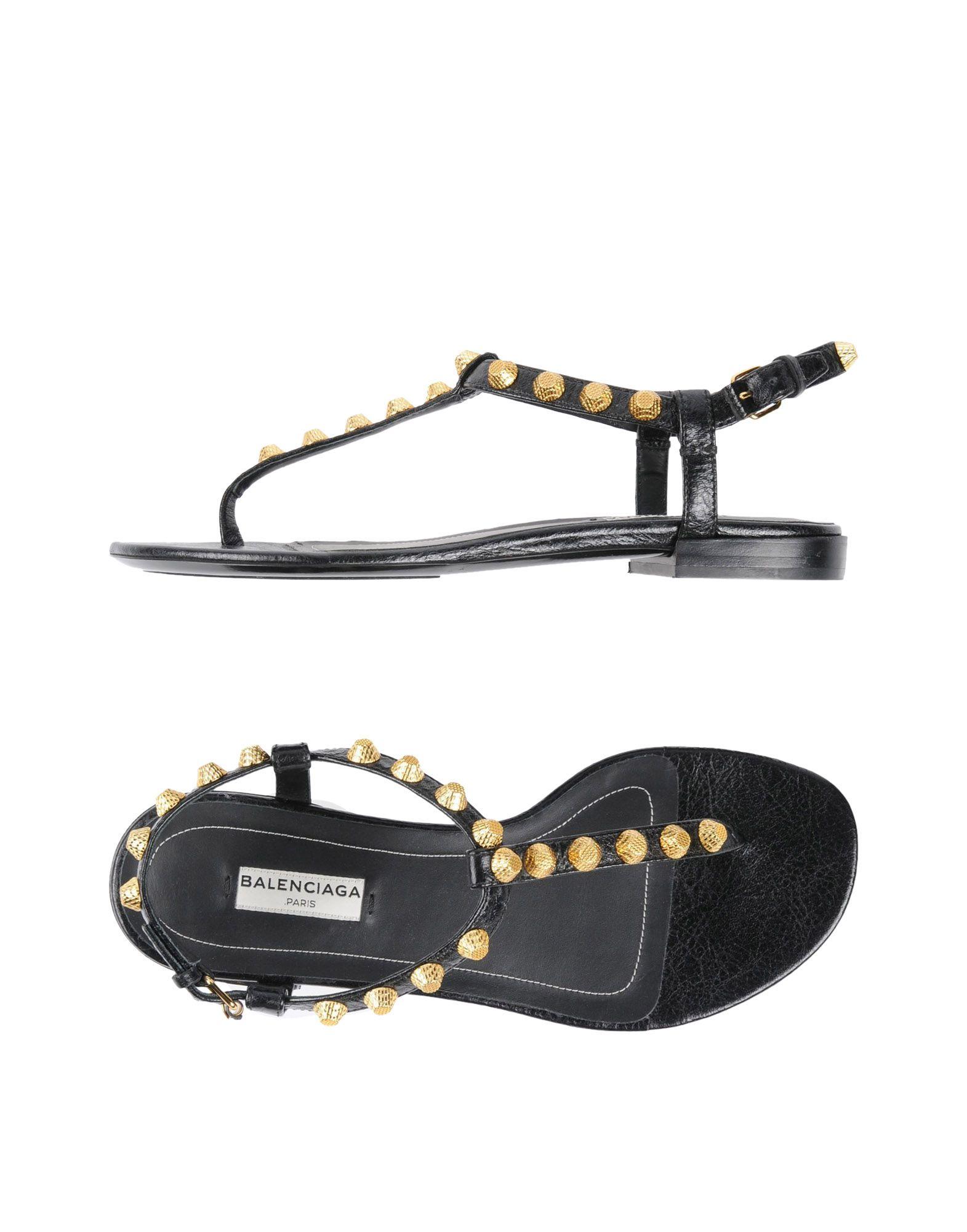 Balenciaga Toe Strap Sandals In Black | ModeSens