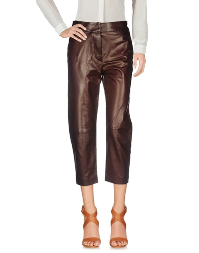 Shop Alexander Mcqueen Cropped Pants & Culottes In Cocoa