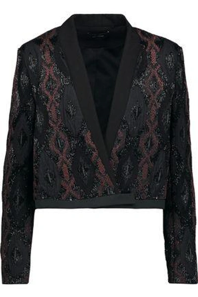 Shop Isabel Marant Woman Lynley Embellished Wool-blend Crepe Jacket Black