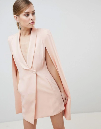 Lavish Alice Cape Asymmetric Front Mini Dress - Pink | ModeSens