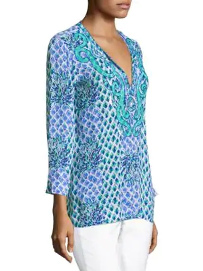 Shop Lilly Pulitzer Amelia Island Embroidery Blouse In Resort White