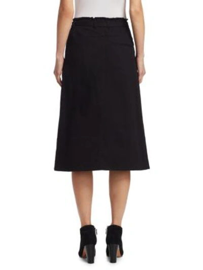 Shop Elizabeth And James Merritt Belted Denim Skirt In Peach Nectar