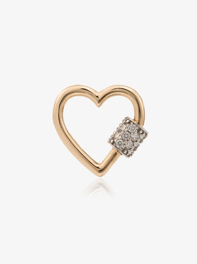 Shop Marla Aaron 14k Rose Gold And Diamond Baby Heartlock Charm In Metallic