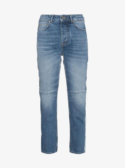 Shop Golden Goose Deluxe Brand Mid Rise Patchwork Jeans In Blue