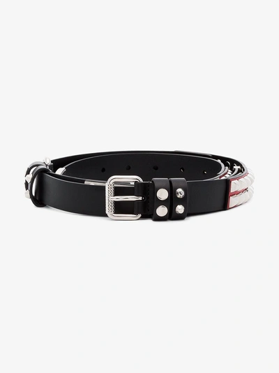 Shop Prada Black Multi Stud Leather Belt