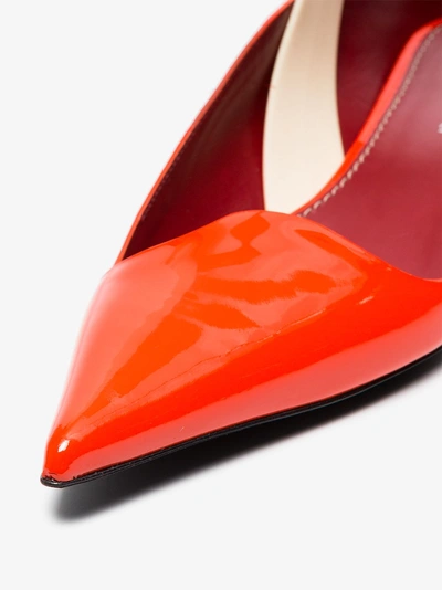 Shop Proenza Schouler Slingback Wave Pumps In Red