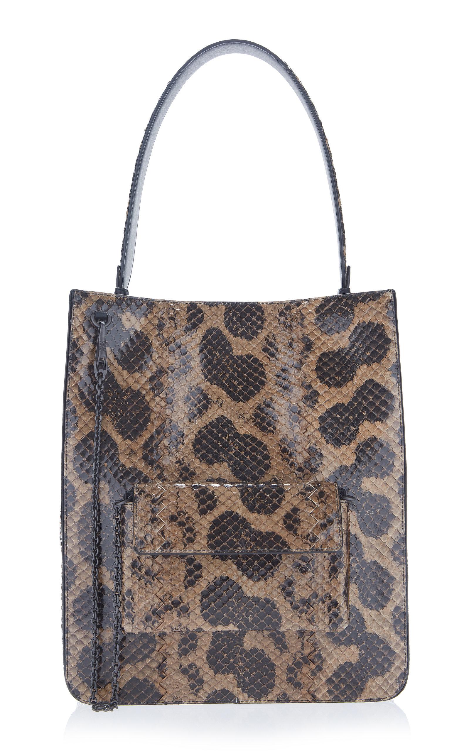 Bottega Veneta Medium Tote Bag In Anaconda Lux In Brown | ModeSens