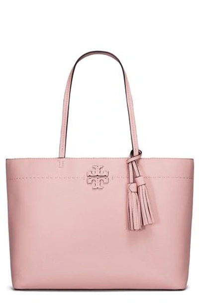 Shop Tory Burch Mcgraw Leather Tote - Blue In Seltzer