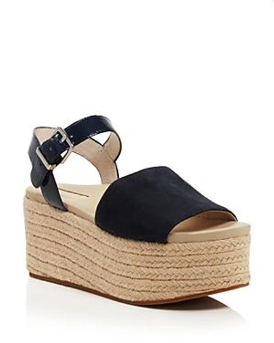 Shop Kenneth Cole Women's Indra Suede & Patent Leather Platform Espadrille Wedge Sandals In Marine Blue