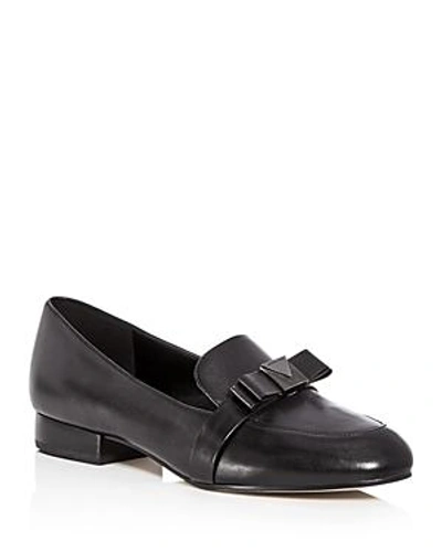 Shop Michael Michael Kors Women's Caroline Leather Apron Toe Loafers In Black