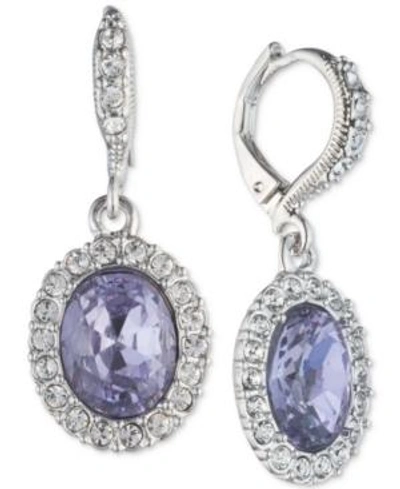 Shop Givenchy Silver-tone Crystal Oval Drop Earrings