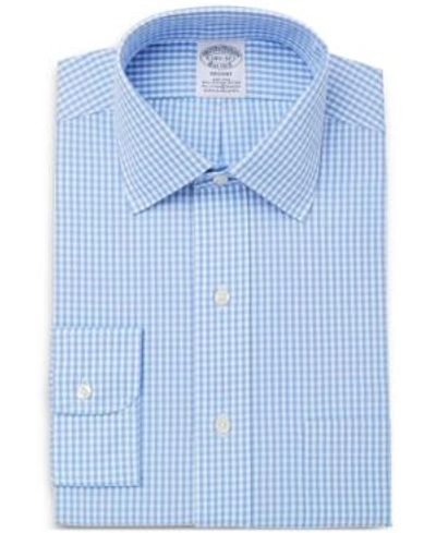 Shop Brooks Brothers Men's Slim-fit Non-iron Ainsley Stretch Dress Shirt In Blue