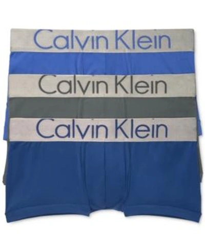 Shop Calvin Klein Steel Men's 3-pk. Micro Low-rise Trunks In Light Purple/steel/navy