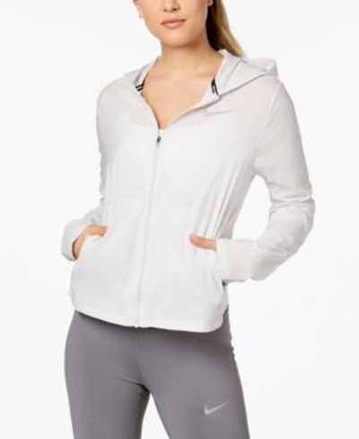 Shop Nike Shield Water-repellent Convertible Running Jacket In Vast Grey