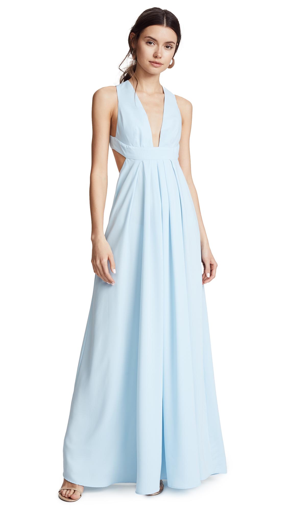 Jill Jill Stuart Deep V Gown In Bonnie Blue Modesens