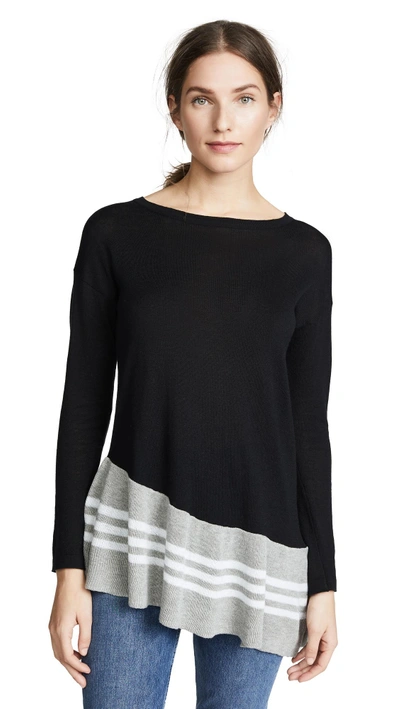 Shop Fred And Sibel Peplum Sweater In Black Combo