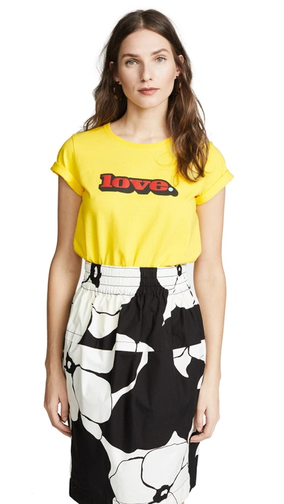 Shop Marc Jacobs Classic Tee With Love Lettering In Yellow
