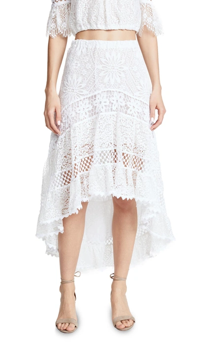 Shop Temptation Positano High Low Skirt In White