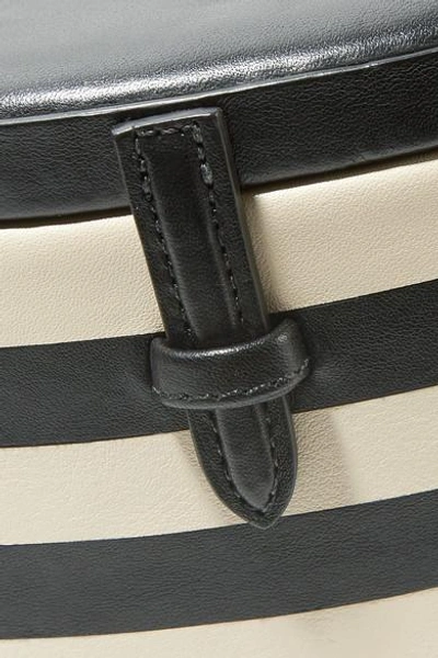 Shop Hunting Season Oval Trunk Striped Leather Shoulder Bag