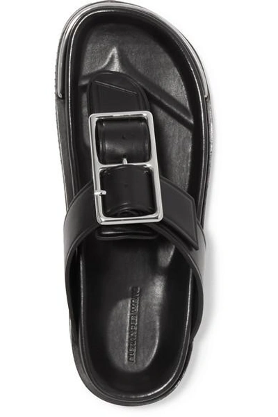 Shop Alexander Wang Corin Buckle-embellished Leather Sandals In Black