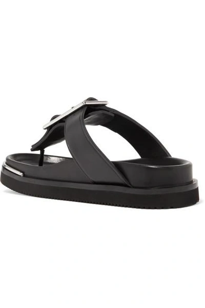 Shop Alexander Wang Corin Buckle-embellished Leather Sandals In Black