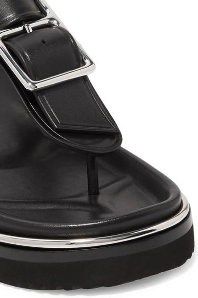 Shop Alexander Wang Corin Buckle-embellished Leather Sandals In Black